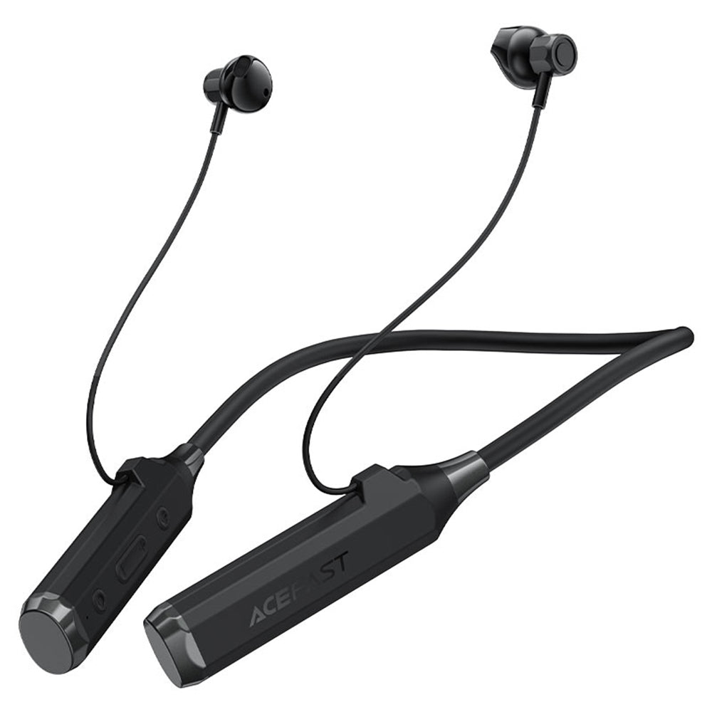 Acefast - Bluetooth Earphones (N6) - for Sport, Behind the Head, Neckband, Bluetooth 5.4, IPX4, TF Card Slot, 1000mAh- Black