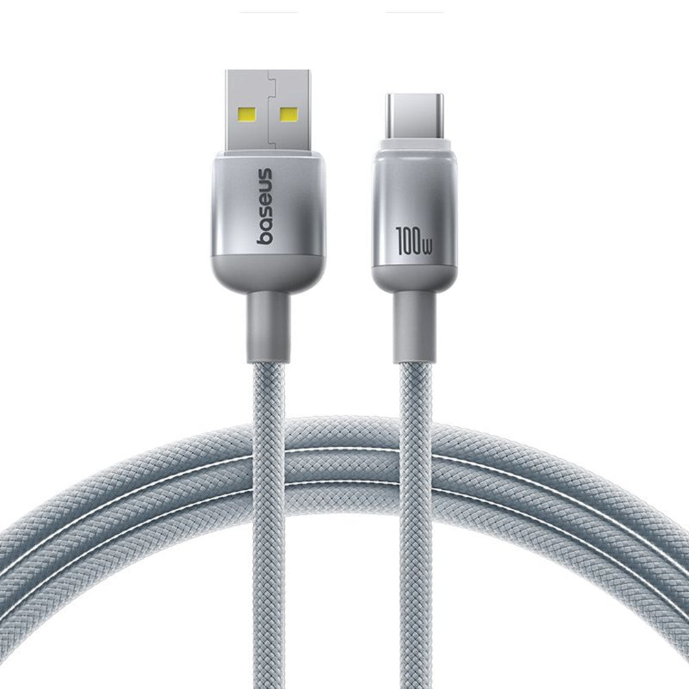 Baseus - Data Cable Discolor (E0420802) - USB-A to USB-C, 100W, 480Mbps, 1m - Silver