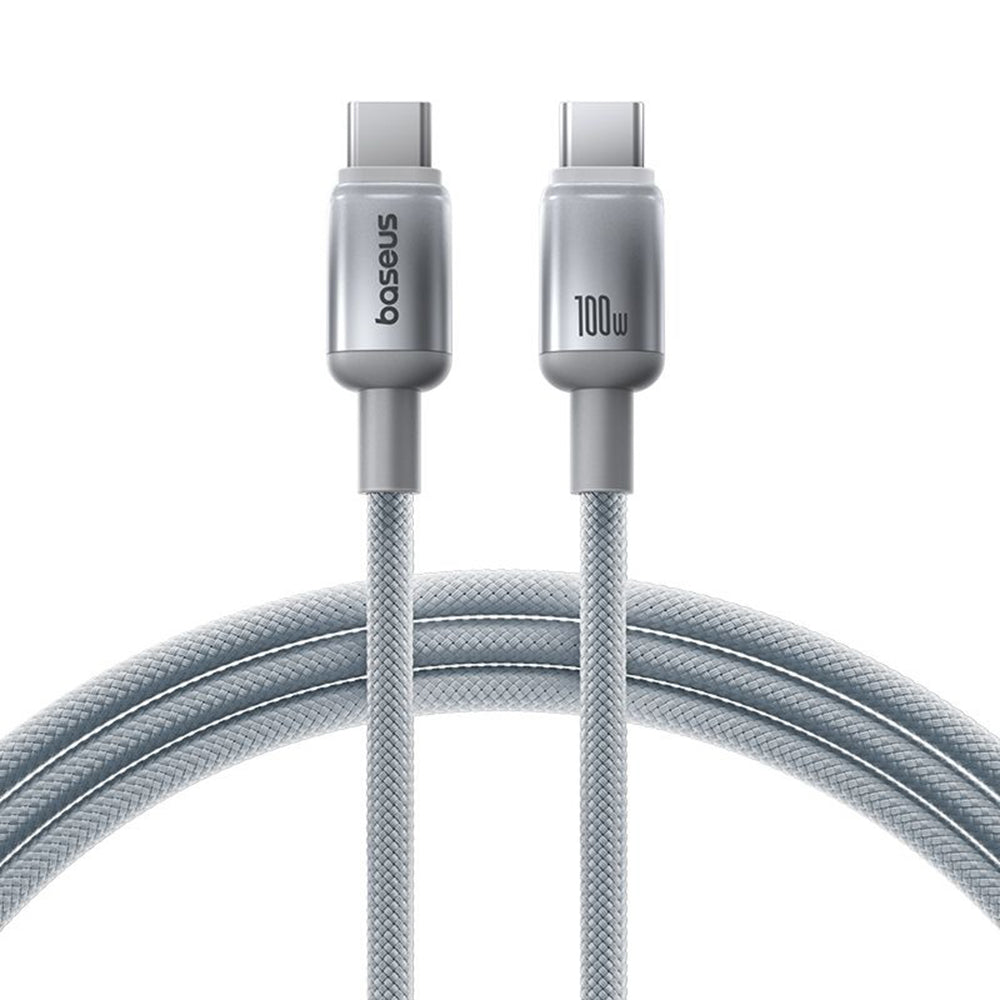 Baseus - Data Cable Discolor (E0420703) - USB-C to USB-C, 100W, 2m - Silver