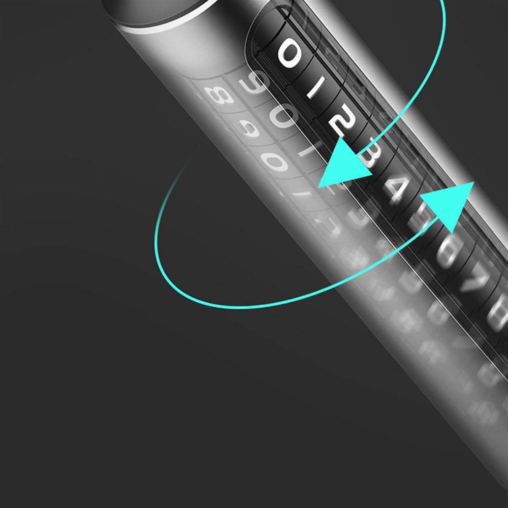 Techsuit - Premium Phone Number Plate SlideGuard (SN2) - Temporary Parking Sign for Dashboard, Adhesive, Zinc Alloy - Black