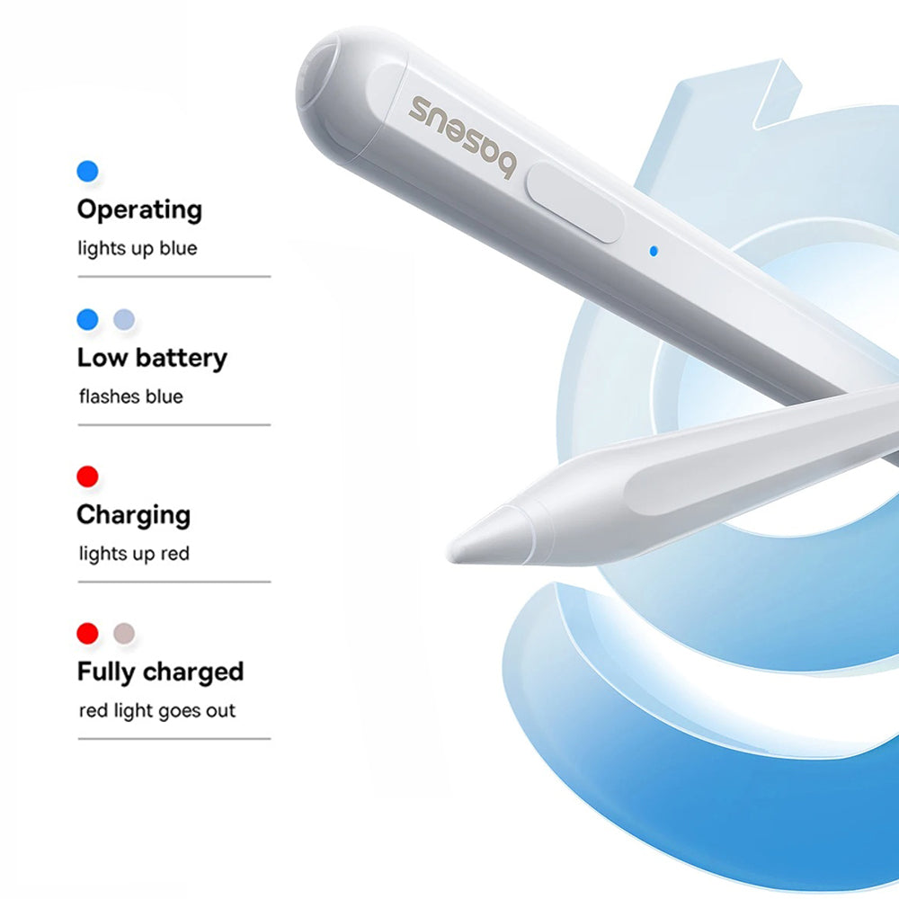 Baseus - Stylus Pen Smooth Writing 2 Series (P80015802213-03) - for iPad, Type-C, Active, Magnetic, Palm-Rejection - White