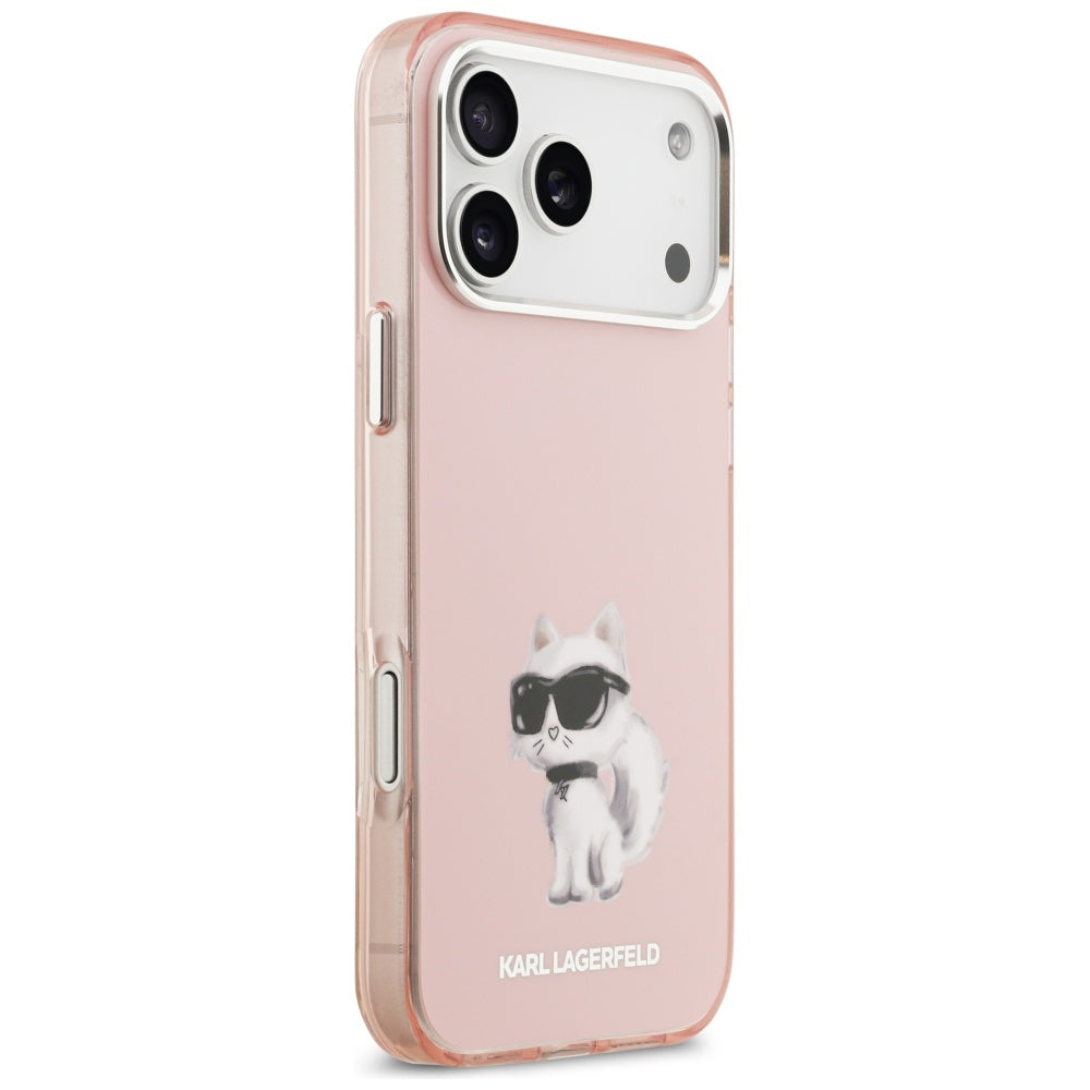 Karl Lagerfeld - IML Aquarelle Choupette & Logo MagSafe (KLHMP17LHMCHAQOP) - iPhone 17 Pro - Pink