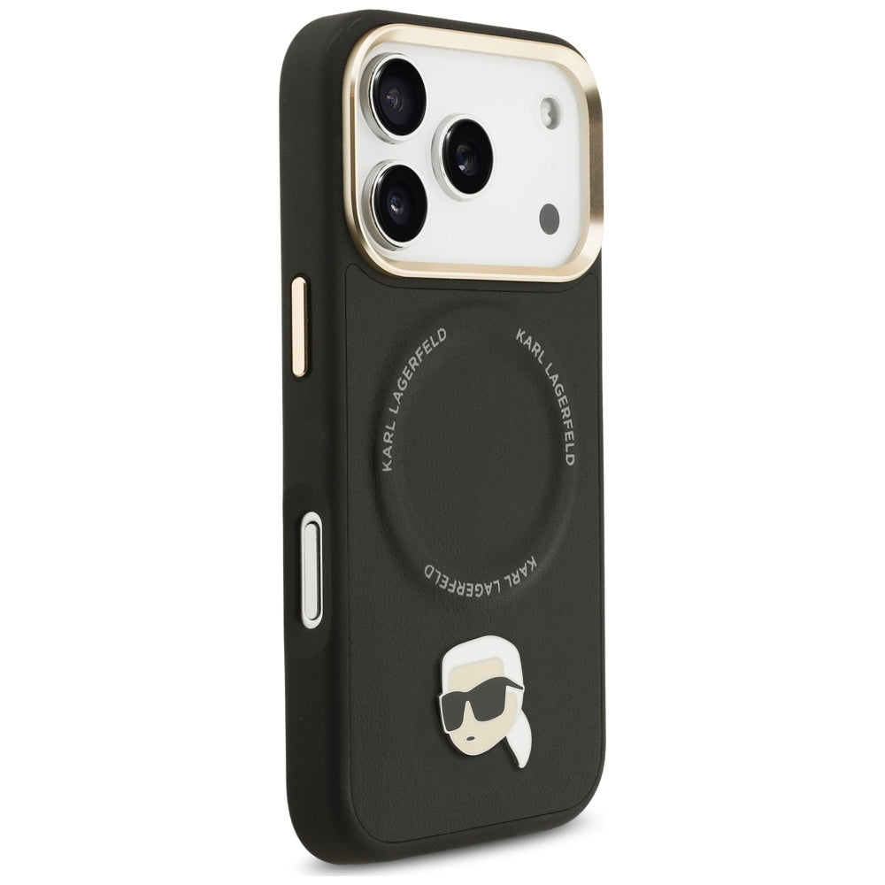 Karl Lagerfeld - Hardcase Big Strap Karl Metal Logo MagSafe (KLHMP17LPCRLRKLK) - iPhone 17 Pro - Black