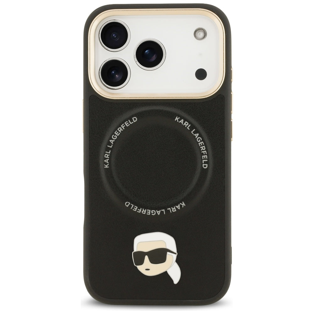 Karl Lagerfeld - Hardcase Big Strap Karl Metal Logo MagSafe (KLHMP17LPCRLRKLK) - iPhone 17 Pro - Black