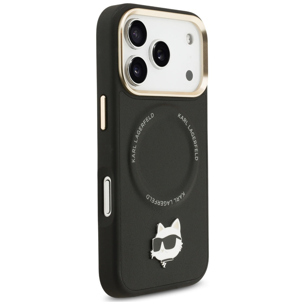 Karl Lagerfeld - Hardcase Big Strap Karl Metal Logo MagSafe (KLHMP17LPCRLRCHK) - iPhone 17 Pro - Black