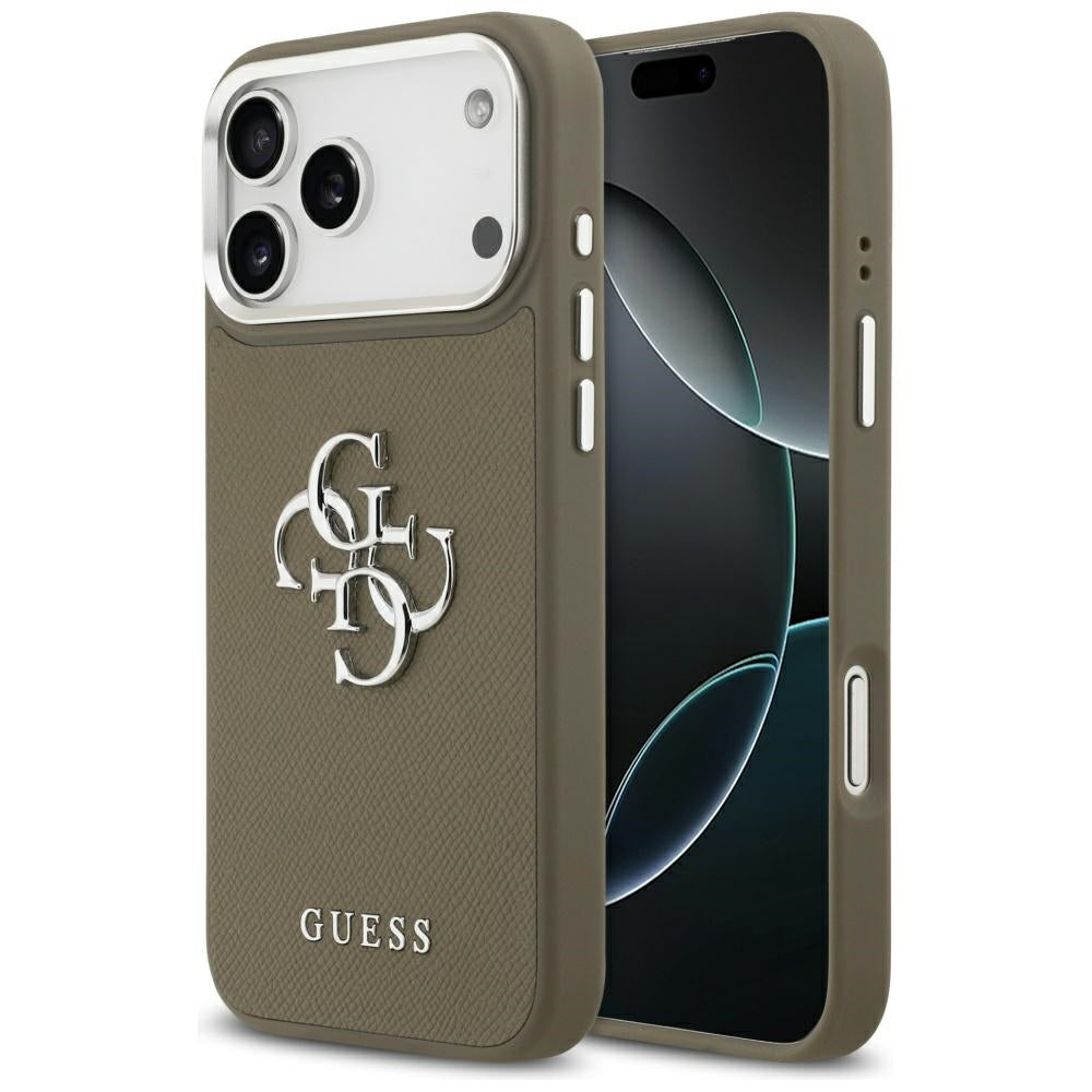 Guess - Hardcase Grained Big 4G Classic Logo (GUHCP17XPG4SMCEW) - iPhone 17 Pro Max - Brown