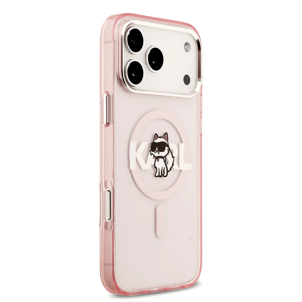 Karl Lagerfeld - IML Choupette Sketch Logo MagSafe (KLHMP17LHGCHGKBP) - iPhone 17 Pro - Pink