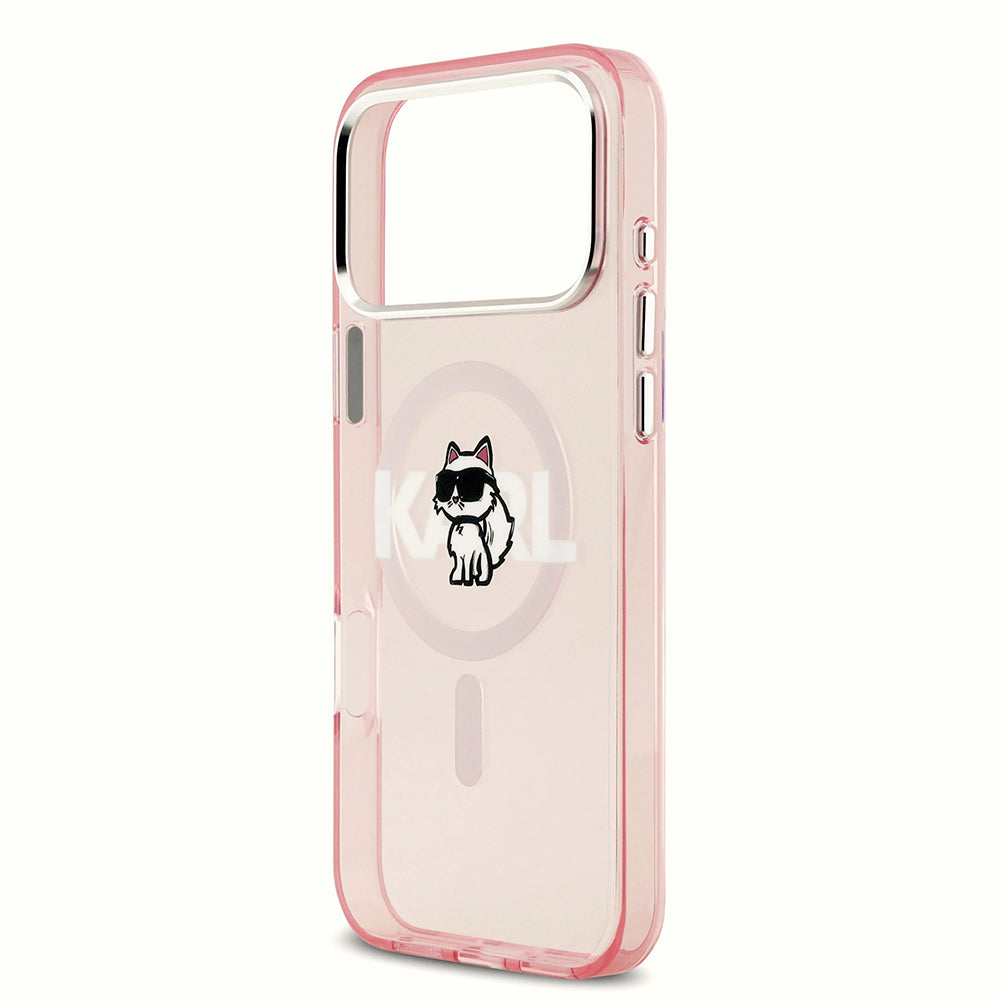 Karl Lagerfeld - IML Choupette Sketch Logo MagSafe (KLHMP17LHGCHGKBP) - iPhone 17 Pro - Pink