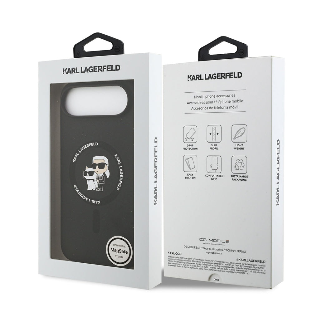 Karl Lagerfeld - Silicone Ring MagSafe (KLHMP17MSCMKCRHK) - iPhone 17 Air - Black Karl&Choupette