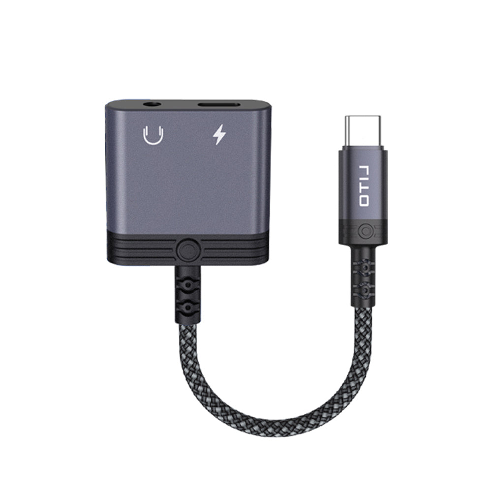 Lito - Audio Adapter (LA04T) - Type-C to Jack 3.5mm, Type-C, Support Calls, Fast Charging, Volume Control, 60W - Black