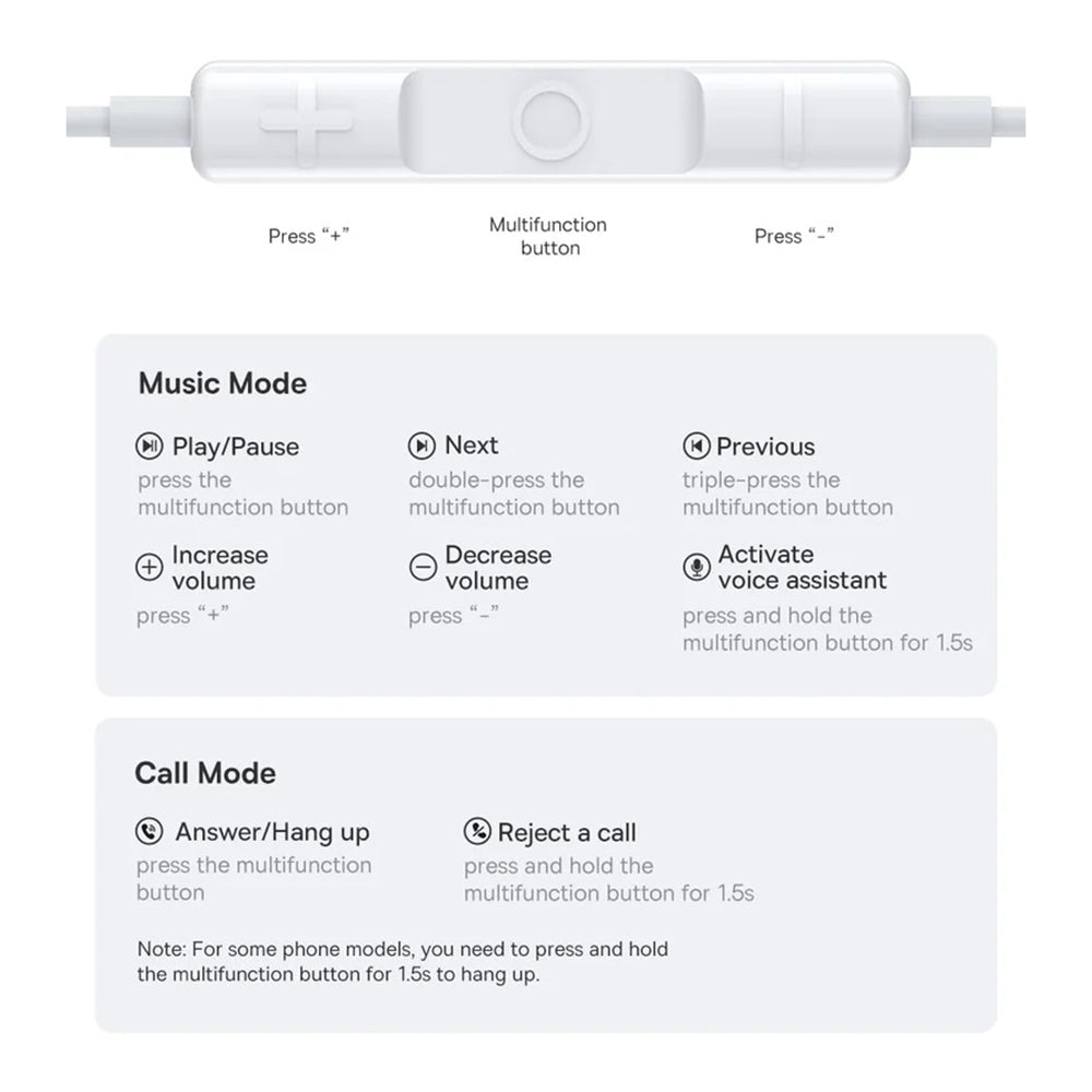 Baseus - Wired Earphones Encok CZ20 (A00171400113-00) - Type-C, 20Hz-40kHz, Hi-Res - Cluster Black