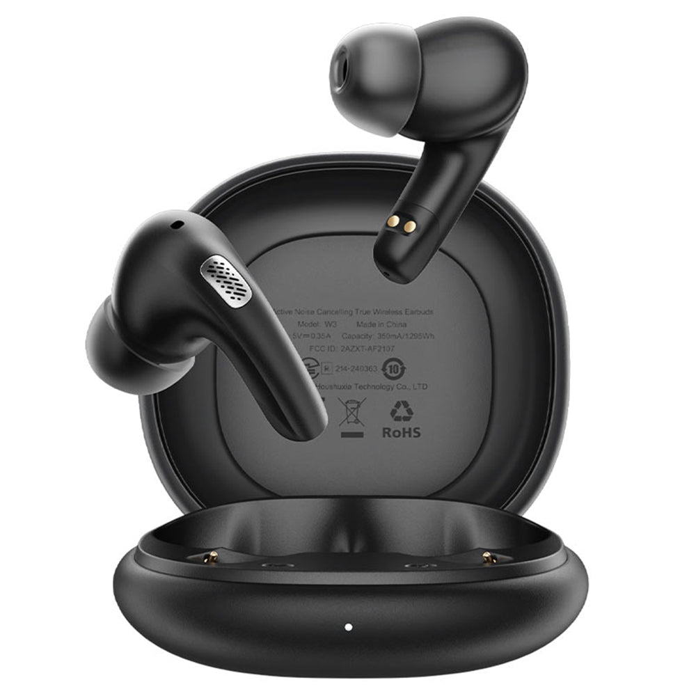 Acefast - Wireless Earbuds (W3) - Bluetooth V5.4, Active Noise Reduction, 4-Mics, ANC + ENC, IPX4, 350mAh - Black
