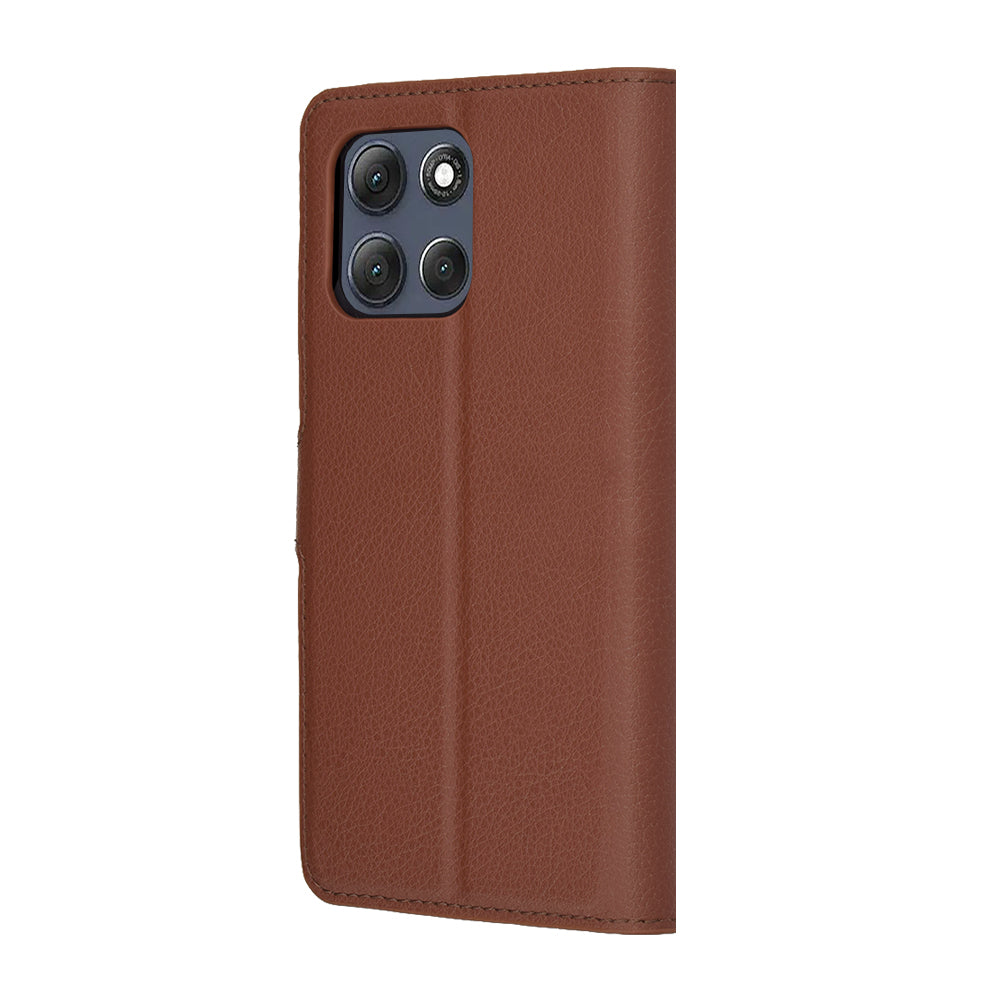 Techsuit - Leather Folio - Motorola Moto G86 Power - Brown