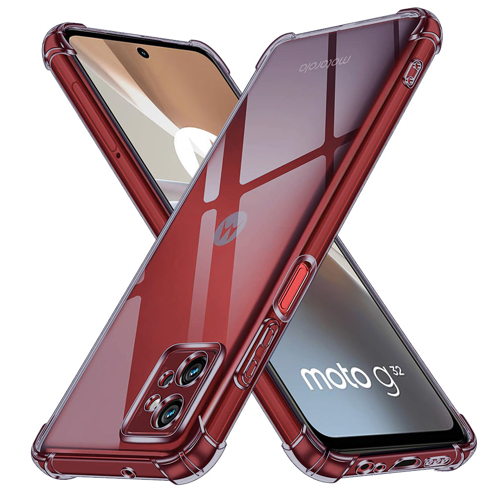 Techsuit - Shockproof Clear Silicone - Motorola Moto G32 - Smoke Black