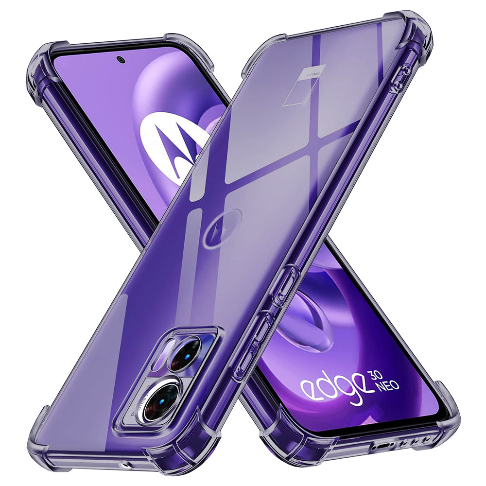 Techsuit - Shockproof Clear Silicone - Motorola Edge 30 Neo - Smoke Black