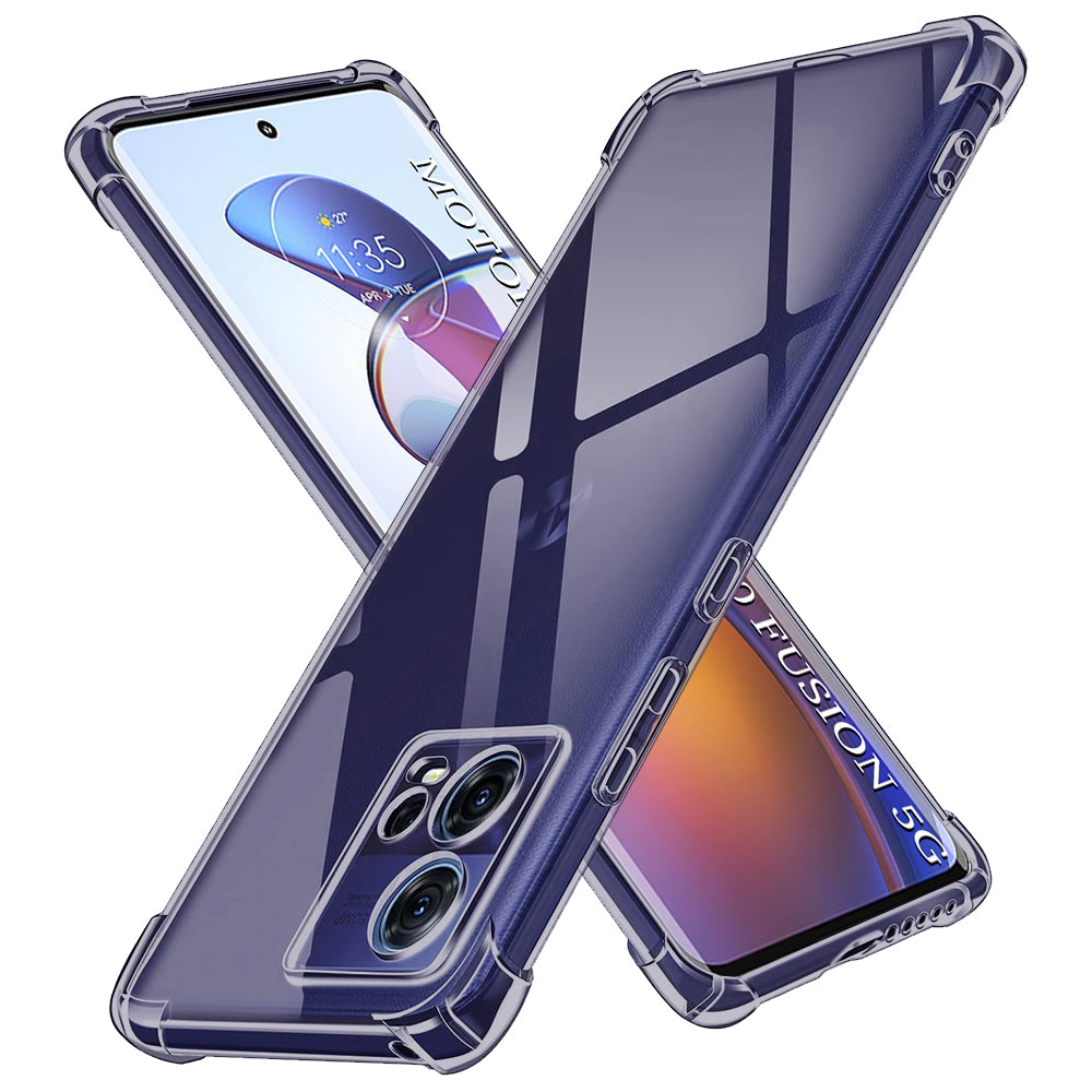 Techsuit - Shockproof Clear Silicone - Motorola Edge 30 Fusion - Smoke Black