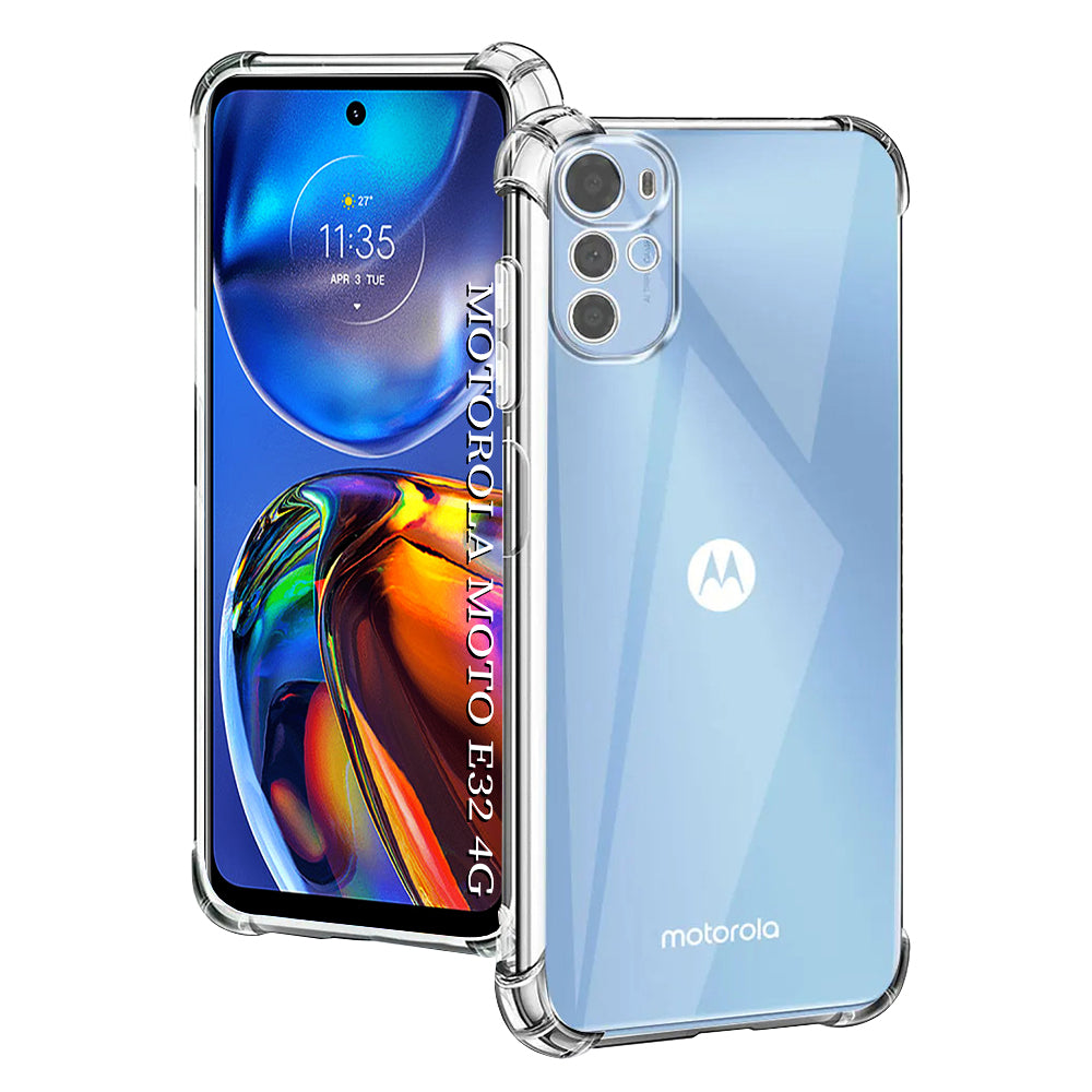 Techsuit - Shockproof Clear Silicone - Motorola Moto E32 / Moto E32s - Clear