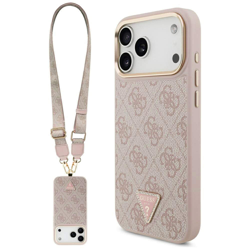 Guess - 4G Triangle Logo with Big Strap Metal Button MagSafe (GUHMP17XP4G4TCSP) - iPhone 17 Pro Max - Pink