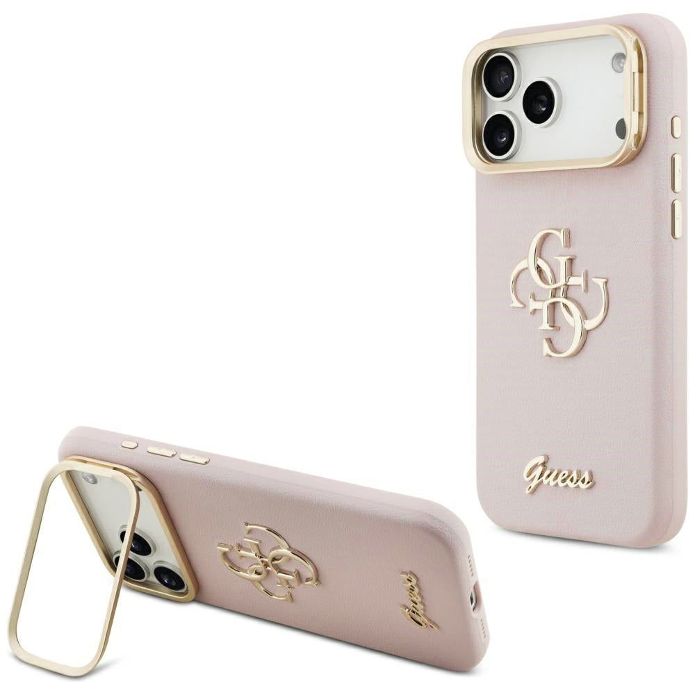 Guess - Grained Big 4G Stand Camera (GUHCP17LPCS4GSP) - iPhone 17 Pro - Pink
