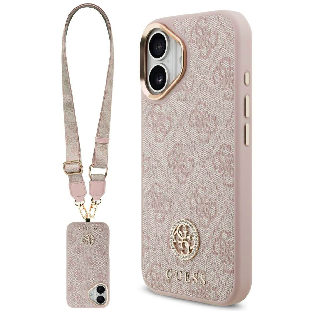 Guess - Hardcase 4G Strass Logo & Big Strap (GUHMP17SP4G4DCSP) - iPhone 17 - Pink