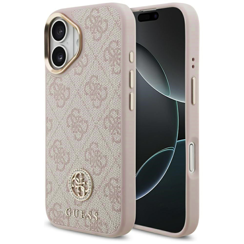 Guess - Hardcase 4G Strass Logo MagSafe (GUHMP17SP4GRMDEP) - iPhone 17 - Pink