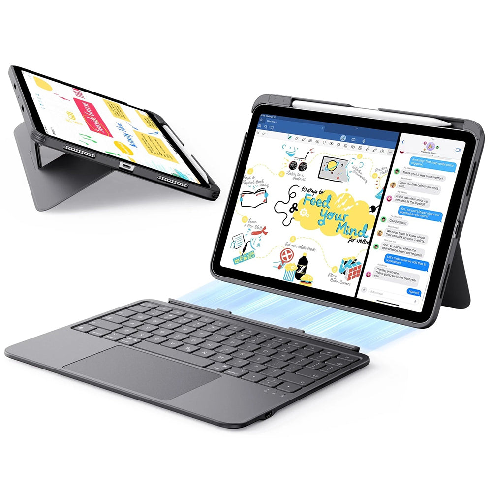 ESR - Flex Keyboard Case - iPad Air 4 (2020) / Air 5 (2022) / Air 11 (2024) / Air 11 (2025) - Dark Gray