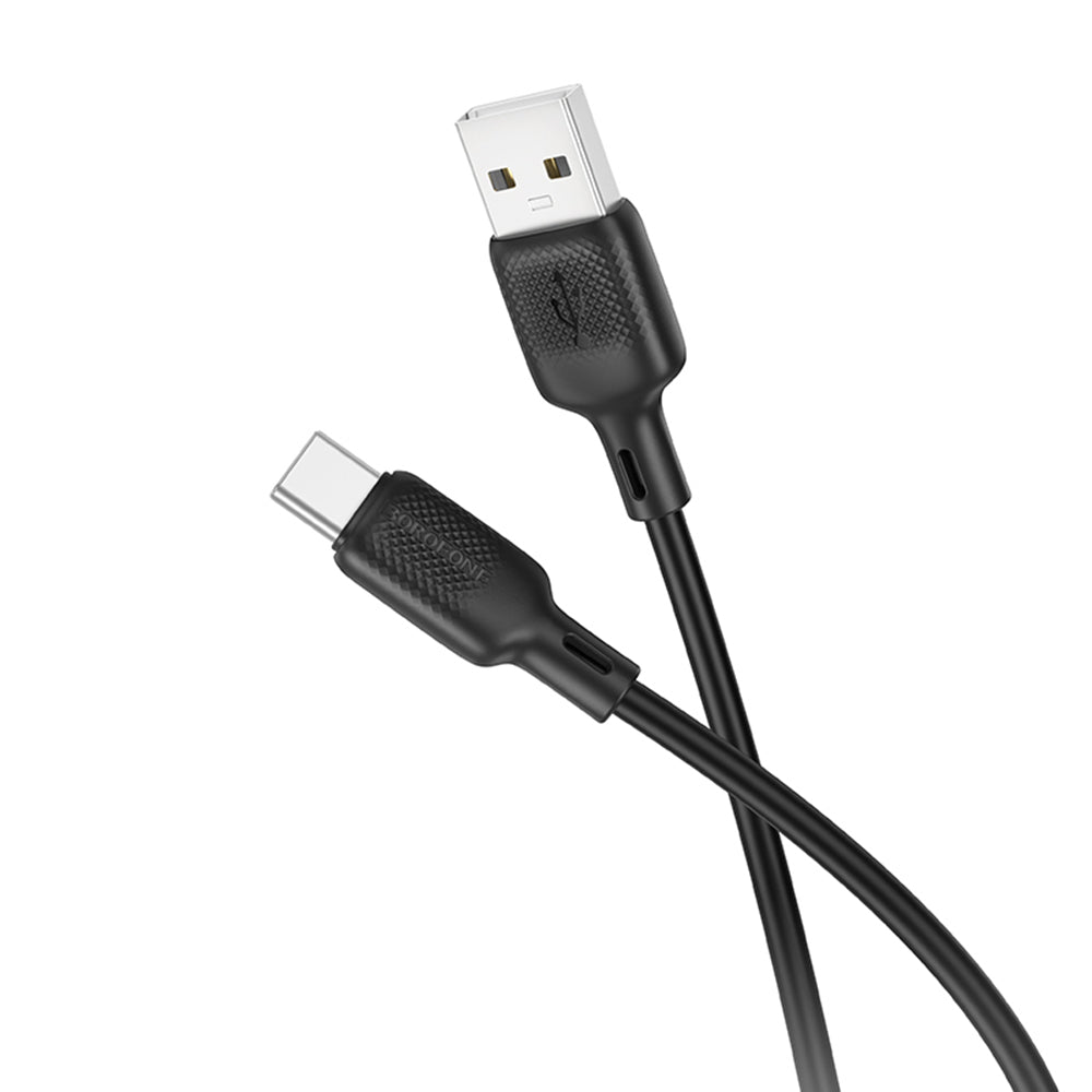 Borofone - Data Cable Lenny Series (BX113) - USB to Type-C, Silicone, 3A, 1m - Black