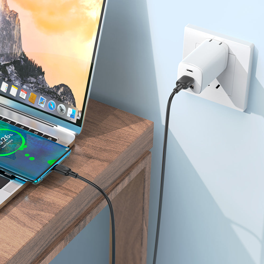 Borofone - Data Cable Lenny Series (BX113) - USB to Type-C, Silicone, 3A, 1m - Black