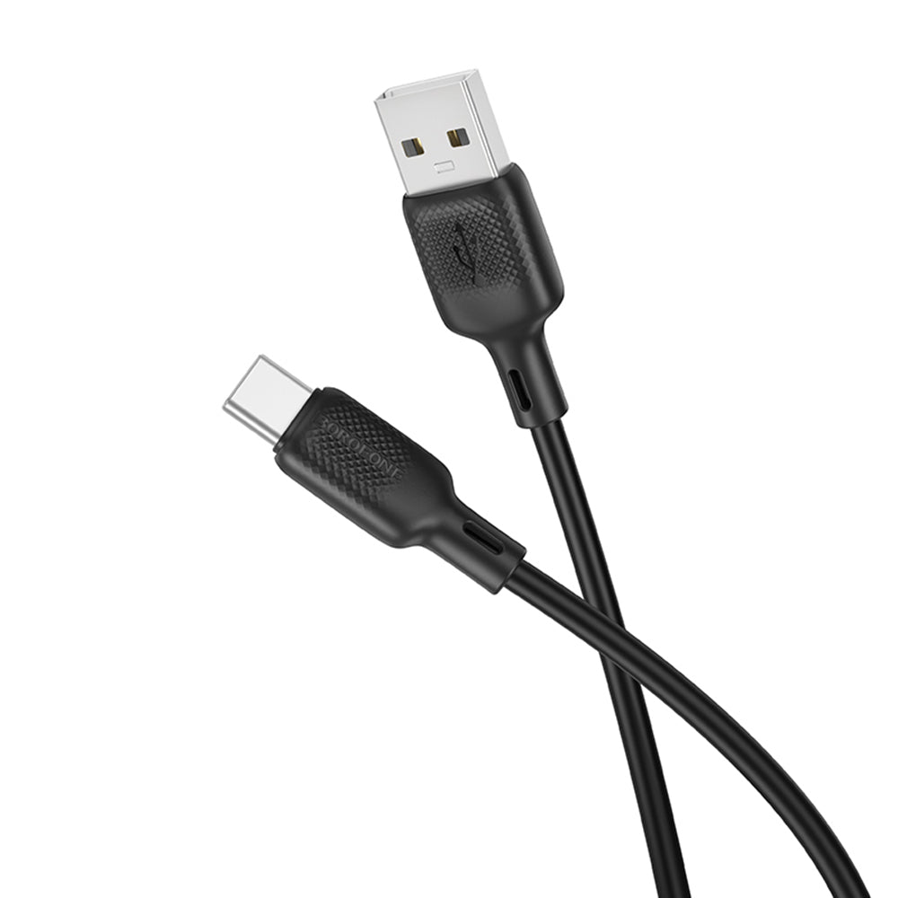 Borofone - Data Cable Lenny Series (BX113) - USB to Type-C, Silicone, 3A, 2m - Black