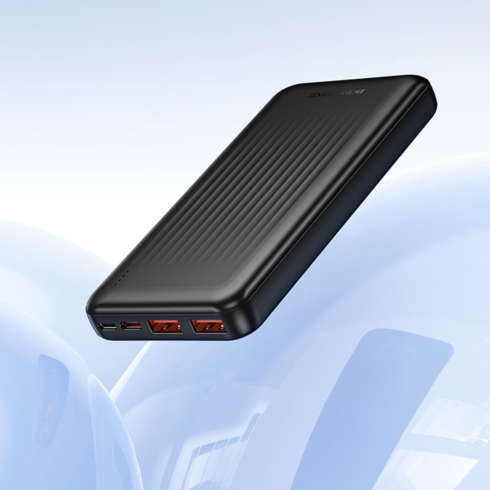 Borofone - Power Bank Clever Series (BJ80) - 2x USB, Type-C, Indicator LED, QC 3.0, 22.5W, PD20W, 37Wh, 10000mAh - Black