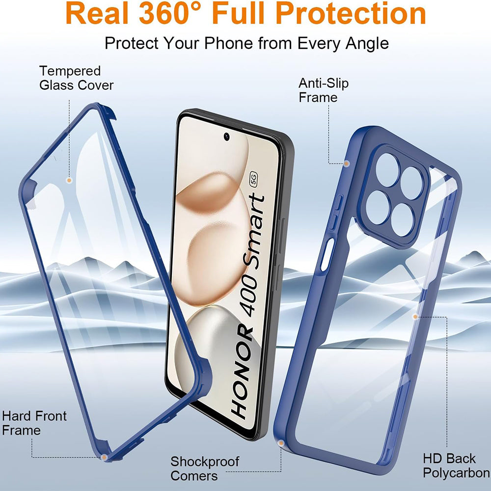 Techsuit - ColorVerse 360 Series + Screen Protector - Honor 400 Smart 5G / 400 Smart 4G / X7d 4G - Blue