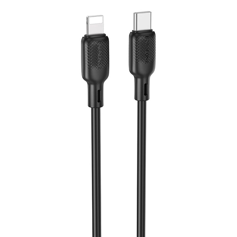 Borofone - Data Cable Lenny Series (BX113) - Type-C to Lightning, 3A, 27W, Silicone, 2m - Black