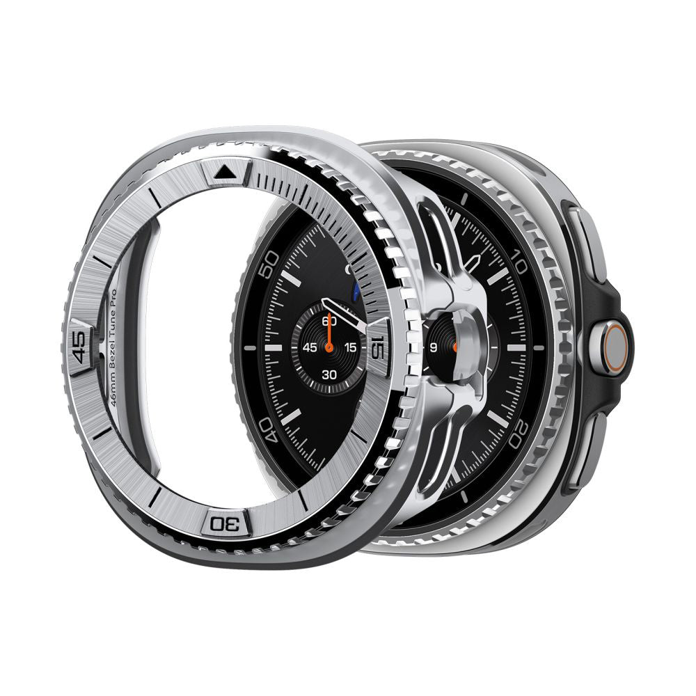 Spigen - Bezel Tune Pro Pilot - for Samsung Galaxy Watch8 Classic, Stainless Steel - Silver