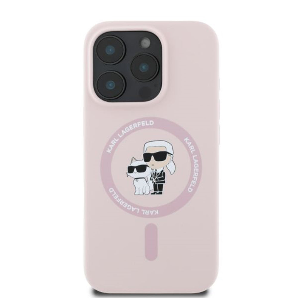 Karl Lagerfeld - Silicone KC Body Ring MagSafe (KLHMP16XSCMKCRHP) - iPhone 16 Pro Max - Pink