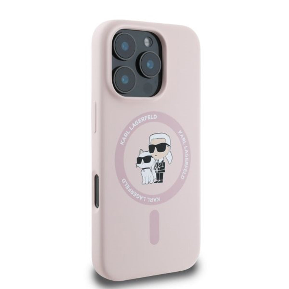 Karl Lagerfeld - Silicone KC Body Ring MagSafe (KLHMP16XSCMKCRHP) - iPhone 16 Pro Max - Pink