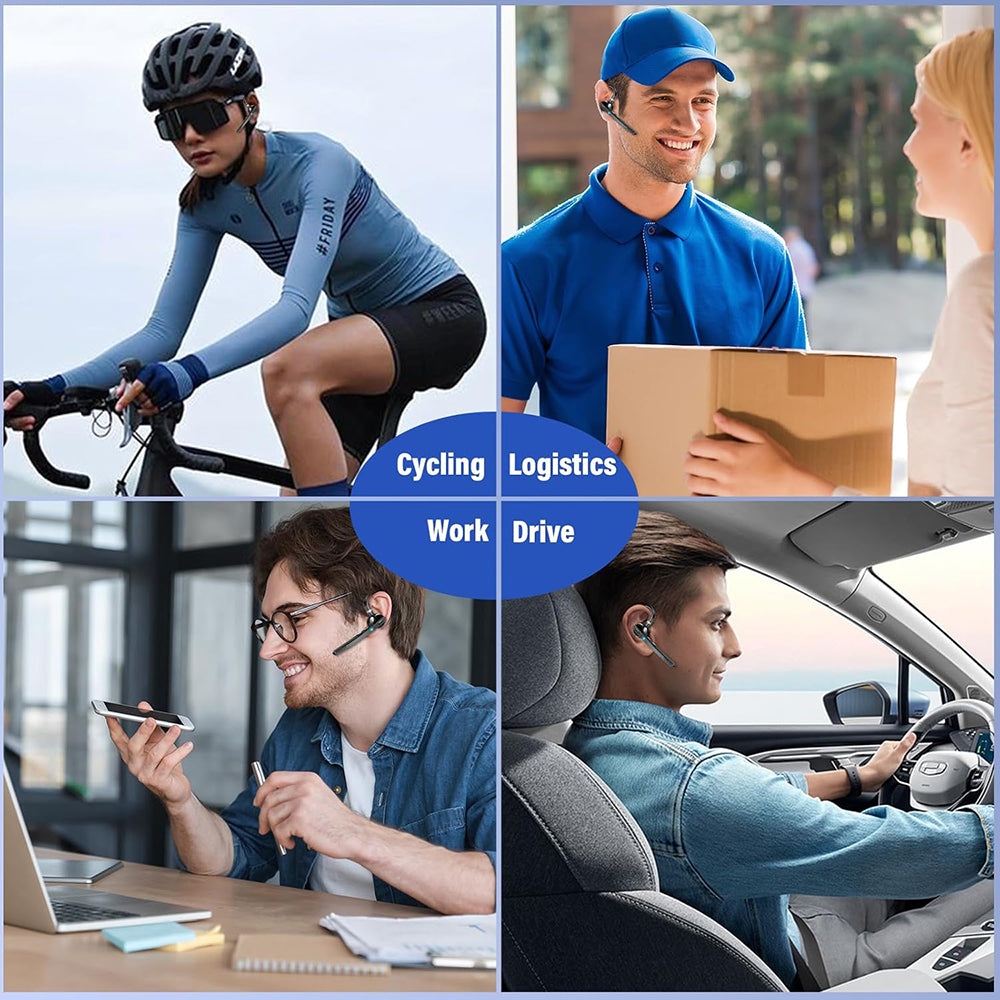 Techsuit - Premium Bluetooth Headset TalkZen (G9) - HandsFree, BT5.1, Dual Noise Cancelling Microphone, 500mAh, 72hrs - Black