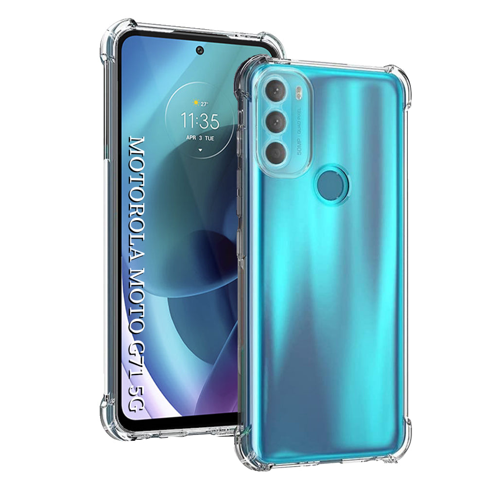 Techsuit - Shockproof Clear Silicone - Motorola Moto G71 5G - Clear