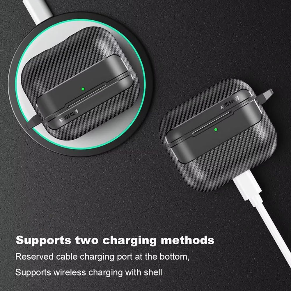 Techsuit - CarbonFiber - for AirPods 4 - Black