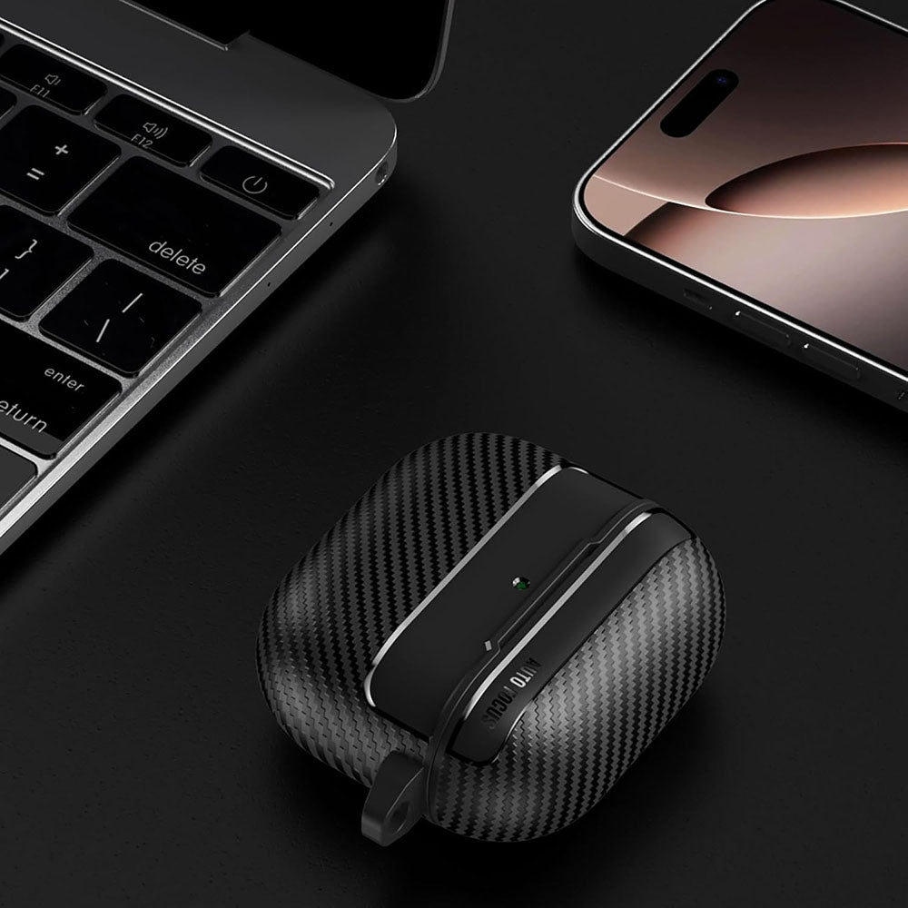 Techsuit - CarbonFiber - for AirPods 4 - Black
