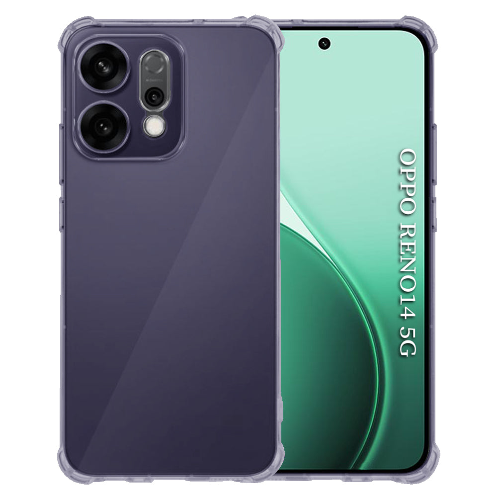 Techsuit - Shockproof Clear Silicone - Oppo Reno14 - Smoke Black