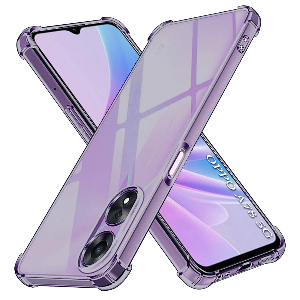 Techsuit - Shockproof Clear Silicone - Oppo A58 5G / A78 5G - Smoke Black