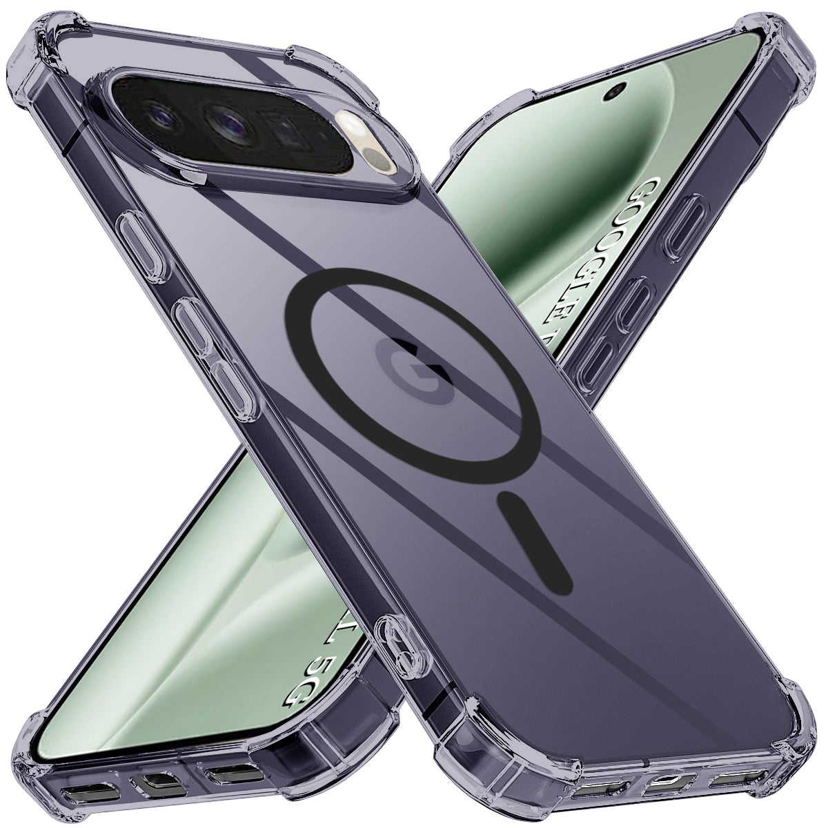 Techsuit - Shockproof Clear Silicone MagSafe - Google Pixel 10 Pro XL - Smoke Black