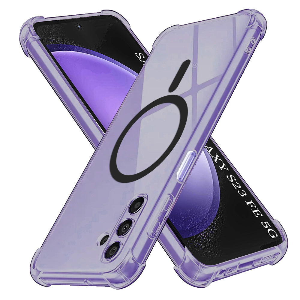 Techsuit - Shockproof Clear Silicone MagSafe - Galaxy S23 FE - Smoke Black