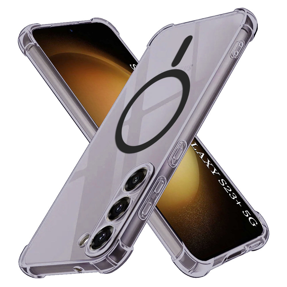 Techsuit - Shockproof Clear Silicone MagSafe - Galaxy S23 Plus - Smoke Black