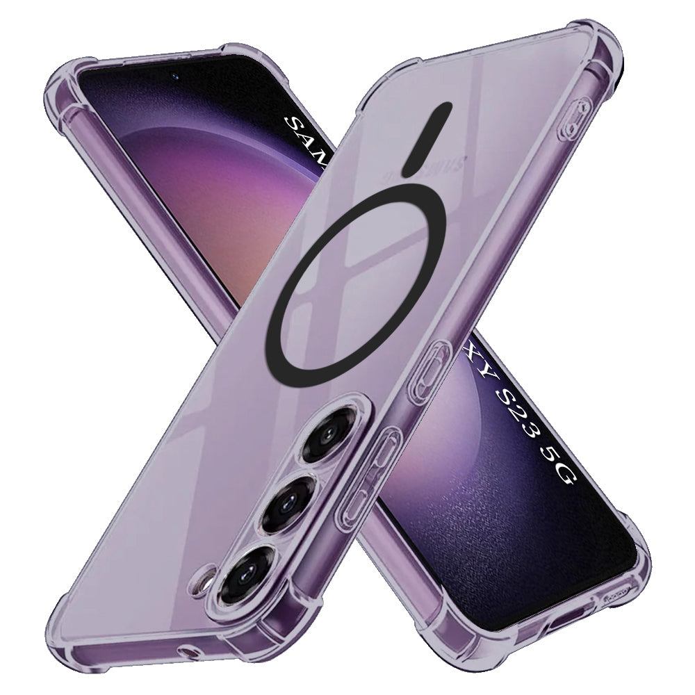 Techsuit - Shockproof Clear Silicone MagSafe - Galaxy S23 - Smoke Black