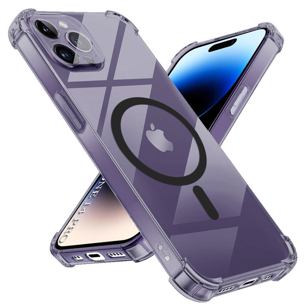 Techsuit - Shockproof Clear Silicone MagSafe - iPhone 14 Pro - Smoke Black