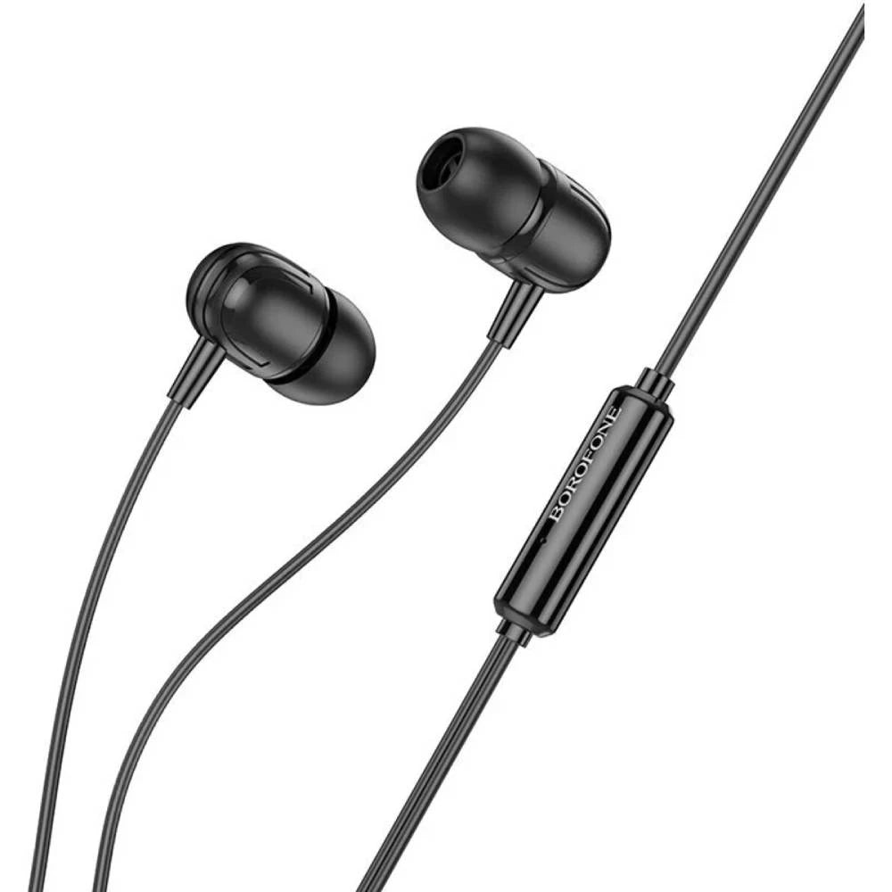 Borofone - Wired Earphones Delicious (BM77) - Type-C, with Microphone, Stereo Bass, Hi-Fi Audio, Universal, 1.2m - Black
