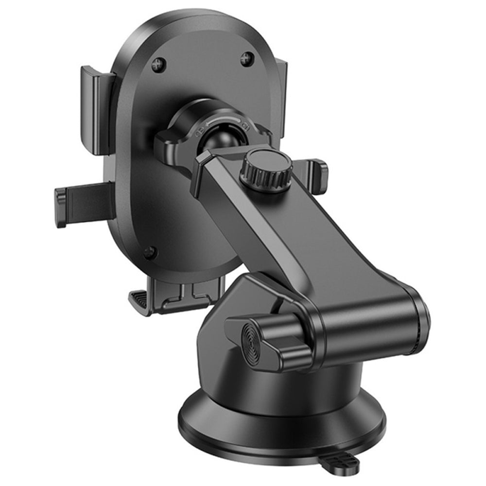 Borofone - Car Holder Grand (BH93) - with Suction Cup, for Dashboard/Windshield, 360° Adjust, Telescopic Arm, 4.5–7"  - Black