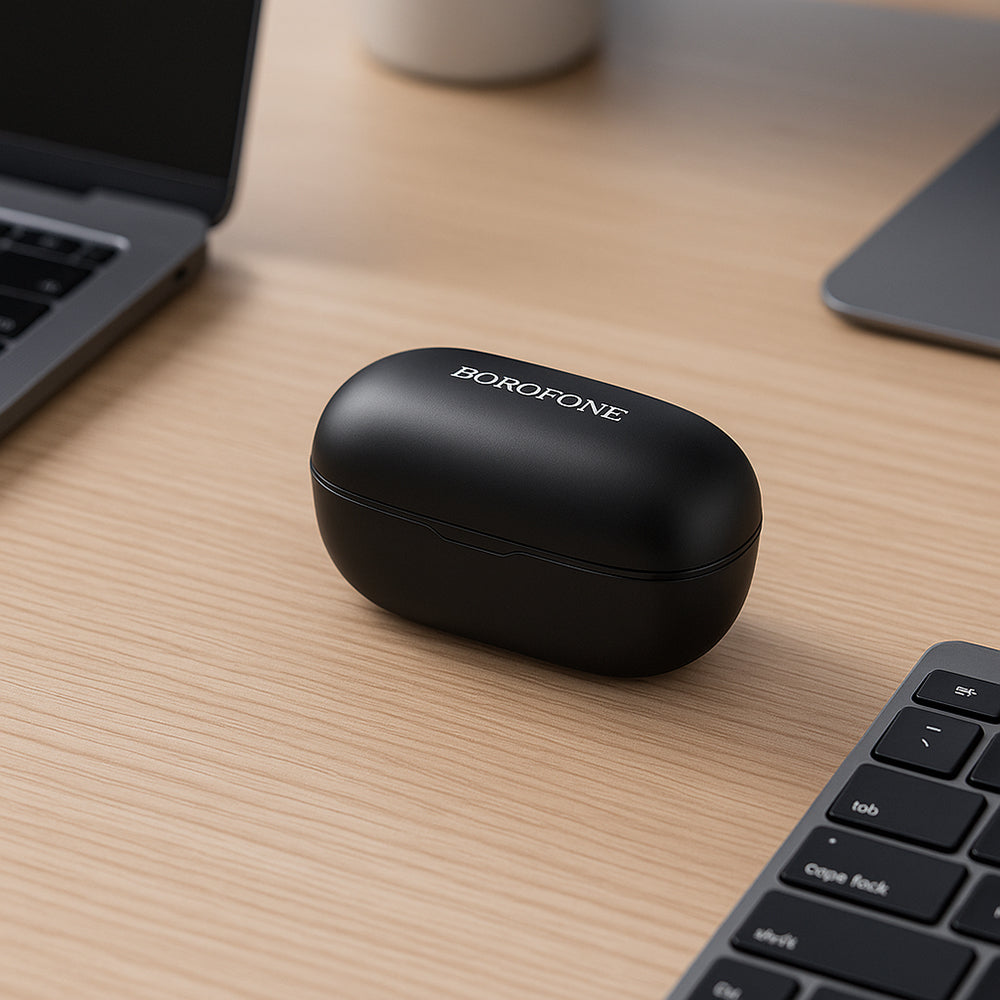 Borofone - Wireless Earbuds Joyful (FQ10) - Bluetooth V5.4, 300mAh, TWS, Track Up/Down, Siri Activation - Black