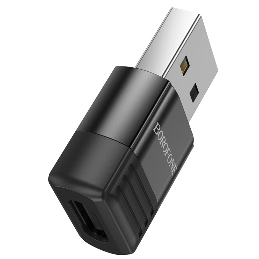 Borofone - Adapter (BV18) - USB2.0 Male to Type-C Female, Data Transmission, OTG Function, Fast Charge up to 3A - Black